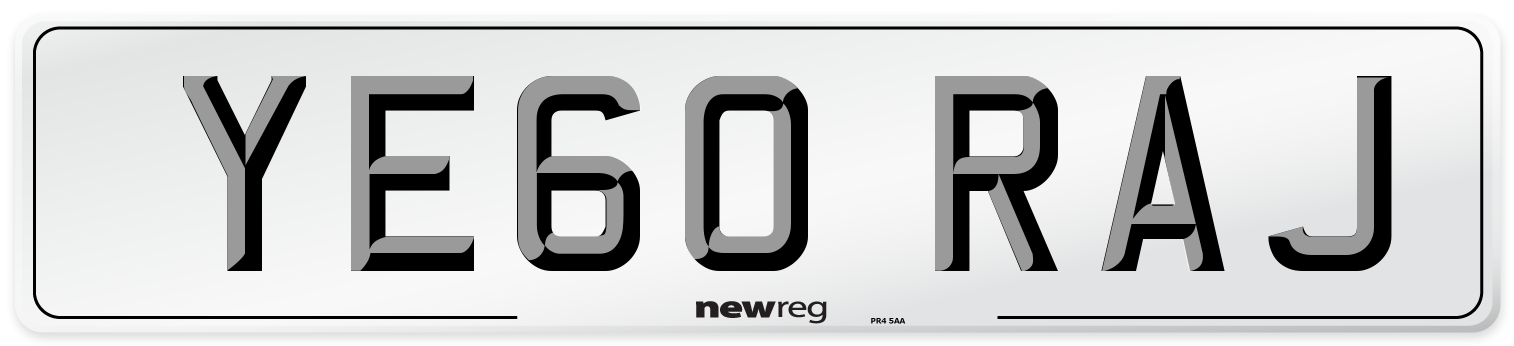YE60 RAJ Number Plate from New Reg